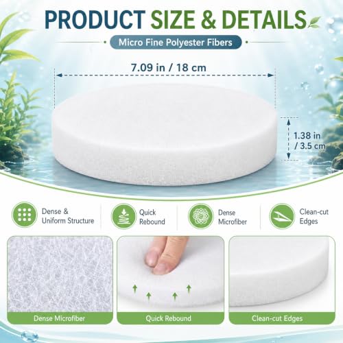 Image of Fine Filter Water Polishing Pads for Fluval FX4 FX5 FX6,12 Pack | Extra Thick Micro-Fine Polyester,White Color ,Filter Media Canister Aquarium Quick Clear Pads,,Promotes Healthy Water