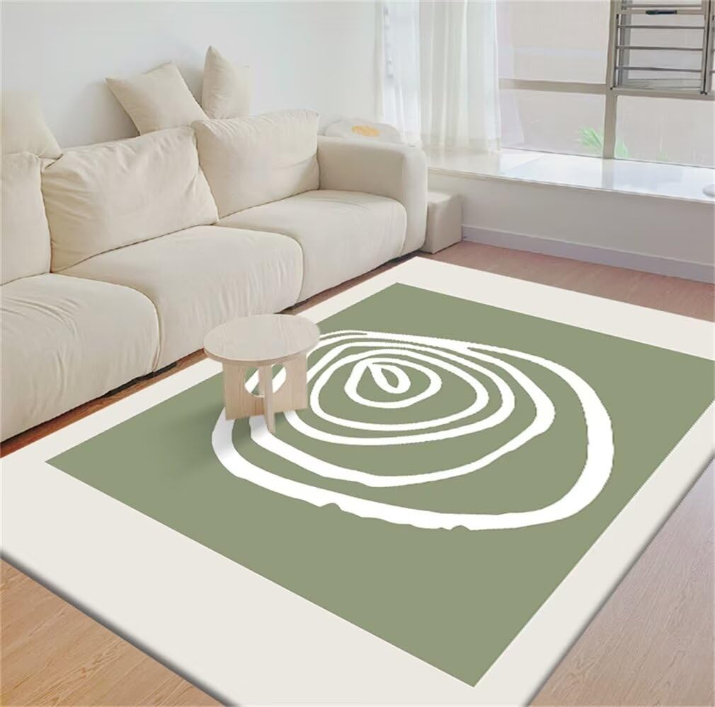 Tapis grande taille salon vert 150x200cm pour chambre adulte et ado