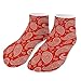 LITPUZC 5 Pairs Fashion Ankle Socks for Women Girl Paisley Bandana Red Crew Sock Soft Breathable Low Cut Socks for Sport Running Athletic