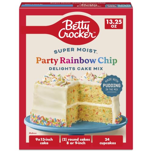 Betty Crocker Delights Super Moist Party Rainbow Chip Cake Mix, 13.25 oz