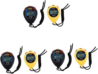 INOOMP Cronômetro esportivo, 6 peças, cronômetro, corrida, árbitro, esportivo, temporizador eletrônico para jogos, cronômetro profissional, fileira única, relógio digital de estudante, cronômetro de natação