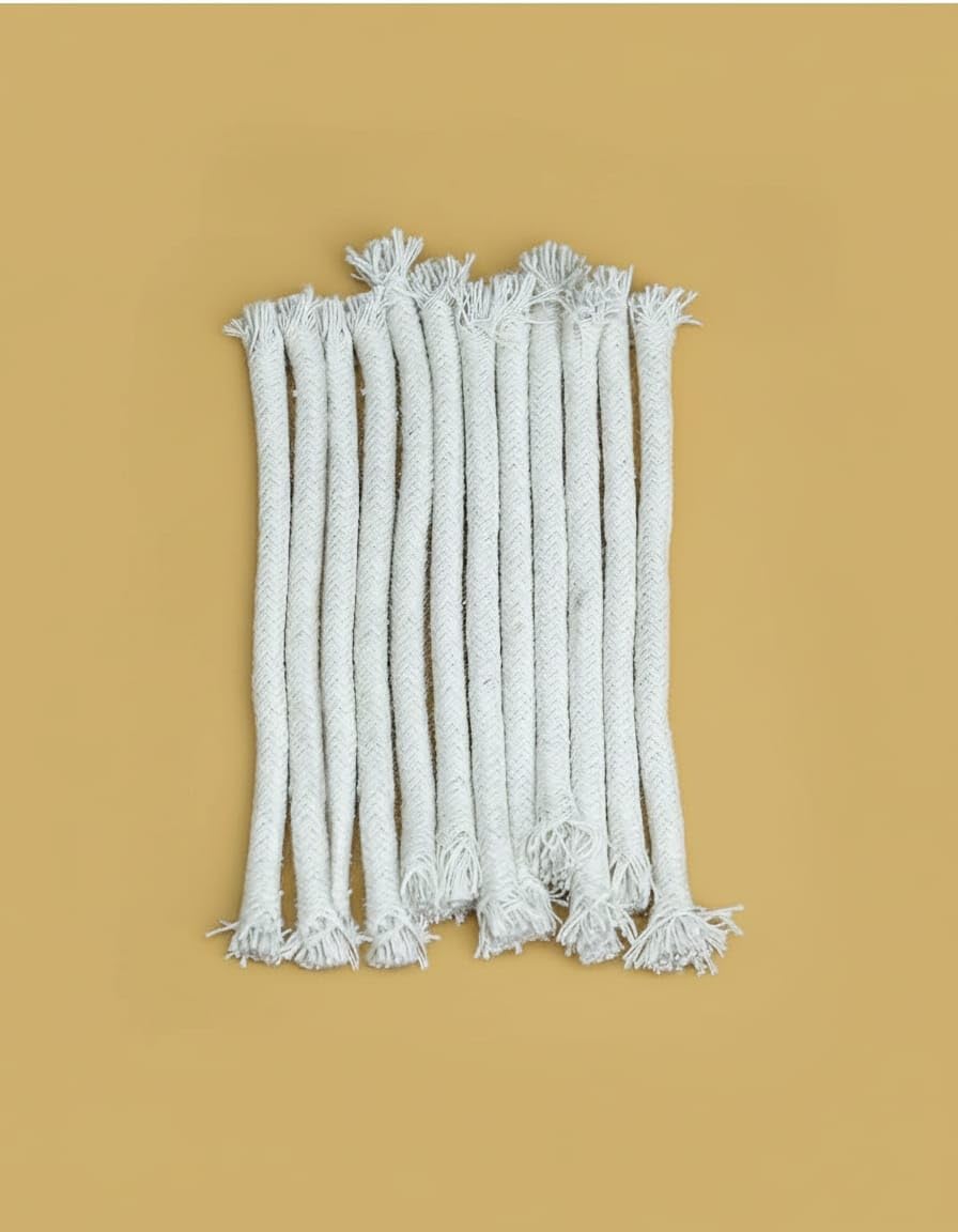 Akhand Diya Wicks for Pooja | Long Batti for Akhand Jyot | Diya Batti for Oil Lamp | Twisted Cotton Wick for Diya | Vattulu for Puja | Akhand Jyothi Diya Batti | Lambi Batti 15 Cm (Pack of 12)-image-23