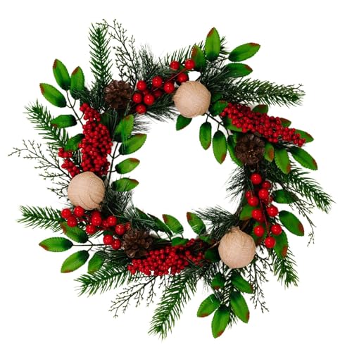 Coronas de Navidad doradas para puerta de entrada, guirnaldas de Navidad para puerta, guirnaldas navideñas festivas, elegantes coronas de puerta de Navidad para la cocina, el hogar