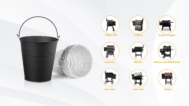 Meekoo 50-Pack Disposable Grease Bucket Liners - Aluminum Foil Drip Trays For Grill Buckets (6.2x6.2x4.8 In) - View #7