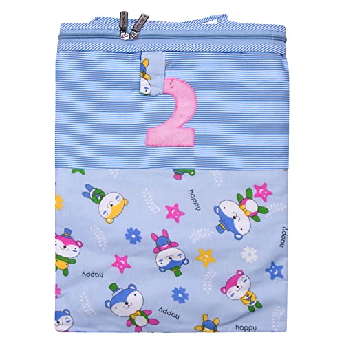 Image of Soft Cotton Baby Cradle Cloth with Integrated Mosquito Net - Premium Breathable Hammock Swing for Ghodiyu, Khoyu, Jhula, and Palna, Washable Born Baby Zoli for Infants (Blue Fabric)