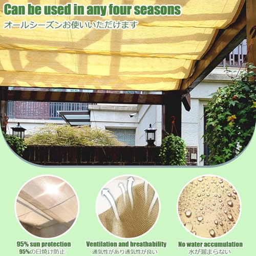 Auvent de rechange pergola extérieure rétractable 2x5m bâche terrasse - 4