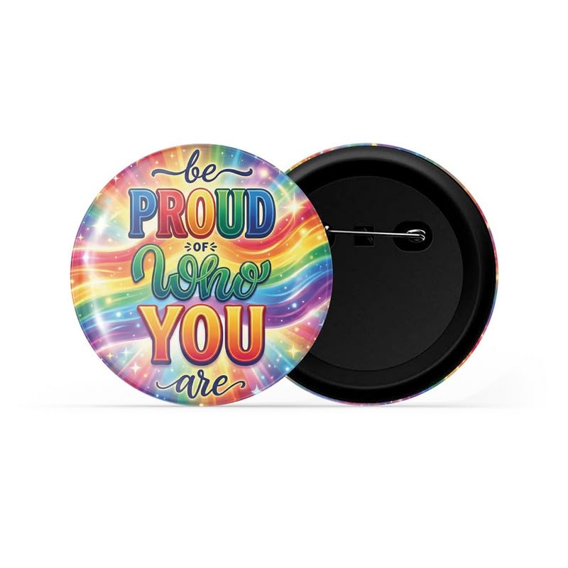 Image of dhcrafts Pin Badges Purple Color LGBTQ Be Proud of Who You are D12 Glossy Finish Design Pack of 1