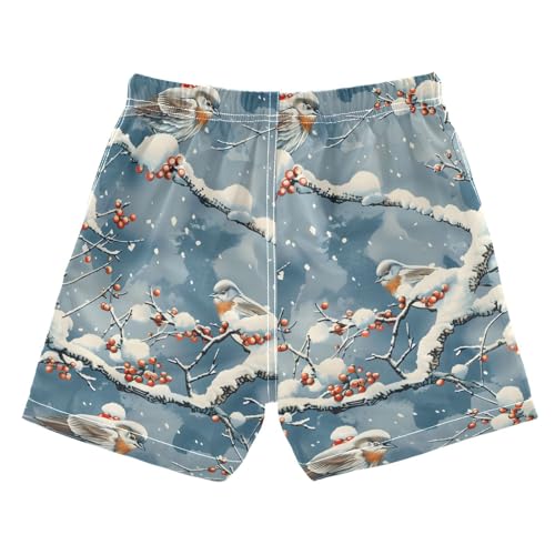 Snow Bird Red Boys Swim Trunks Toddler Shorts Swimwear Boardshorts2