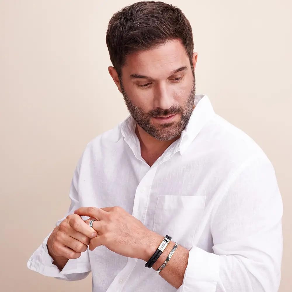 MyNameNecklace Graviertes Herren Armbänder