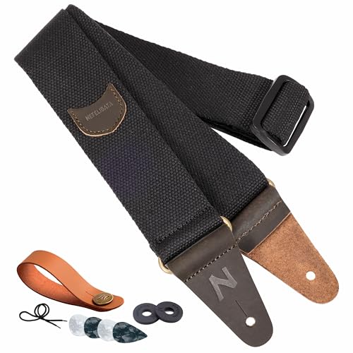 Nefelibata Gitarrengurt mit Plektrum-Tasche, Kopf Rindsleder...