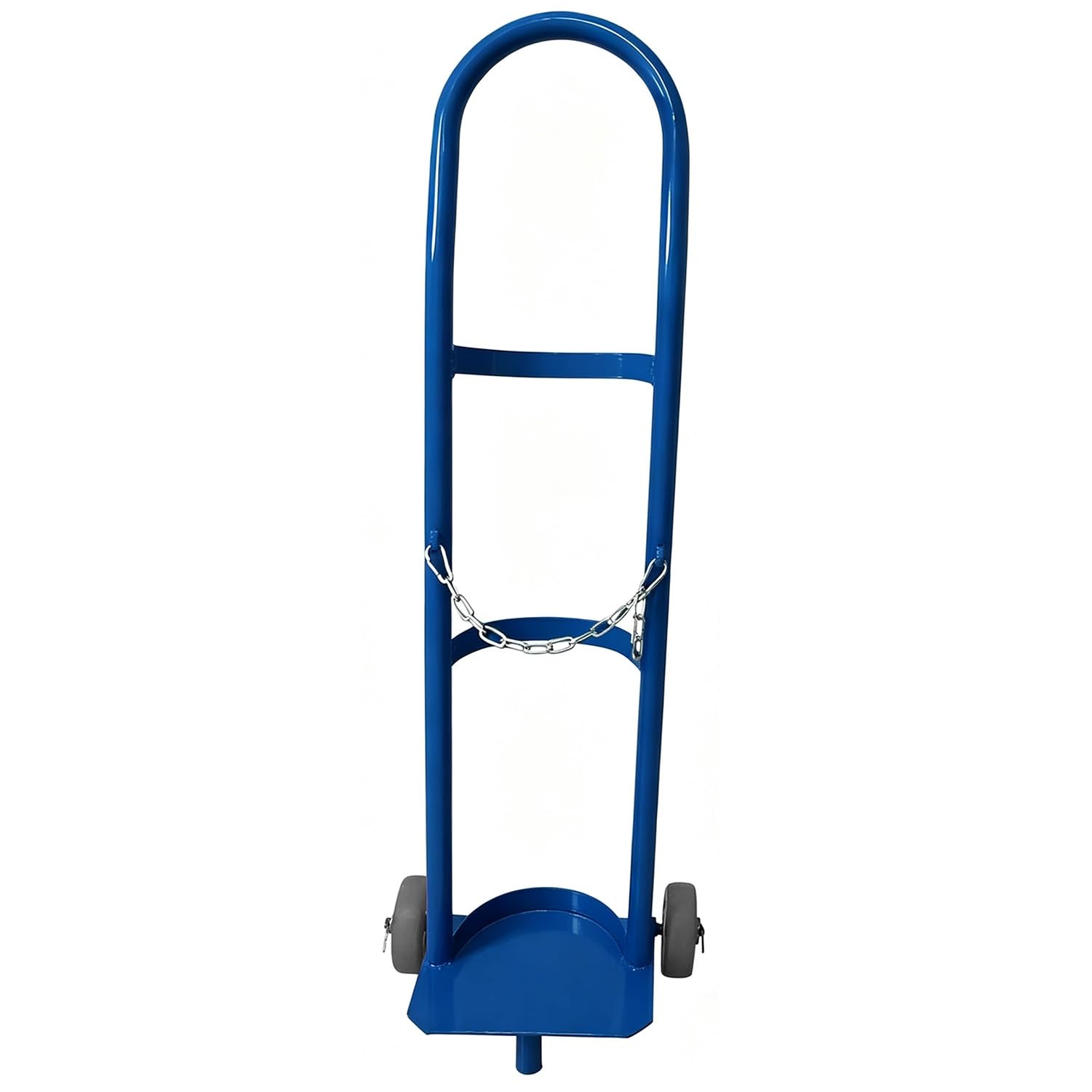 Generico Carrello portabombole in Acciaio saldato, Carrello Portatile per bombole di Ossigeno con Ruote, Ideale per Case di Cura, ospedali, fabbriche e cliniche (Blu, Altezza 110 cm)