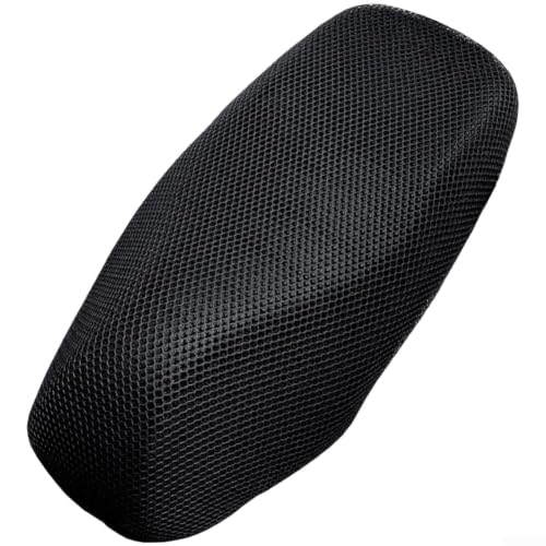 Opatiny Funda para asiento de motocicleta de malla 3D, transpirable, impermeable, antideslizante, para dirt bike/scooter, almohadilla de sillín, negro (C)