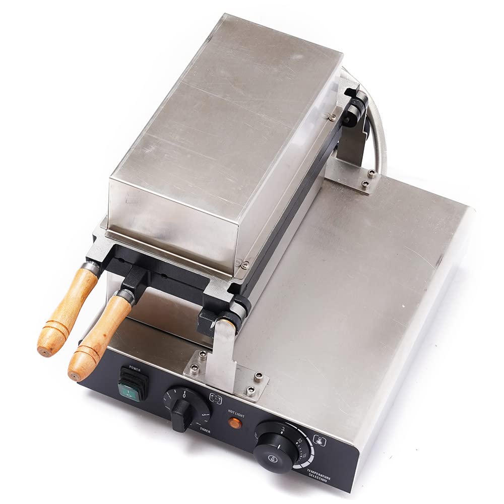 1.6KW Commercial Waffle Maker, Dutch Pancake Maker, For Bakeries, Restaurants, Kiosks, Stainless Steel, 11.8 * 16.1 * 8.1inch