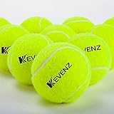 KEVENZ 12-Pack Standard Pressure Training Tennis Balls, Highly Elasticity, More Durable, Good for Beginner Training Ball