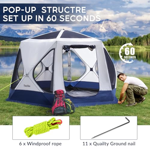 Carpa XL para Camping 4-6 Personas con 10 Ventanas miniatura 4