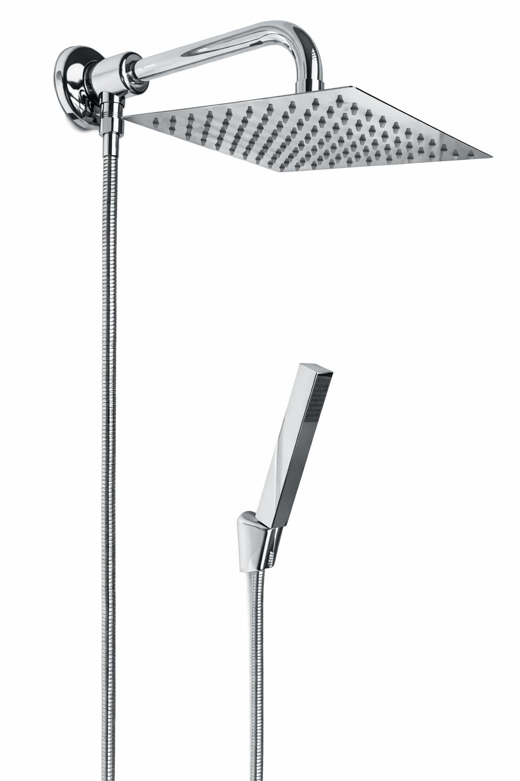 Set doccia con deviatore, braccio doccia cm 30
