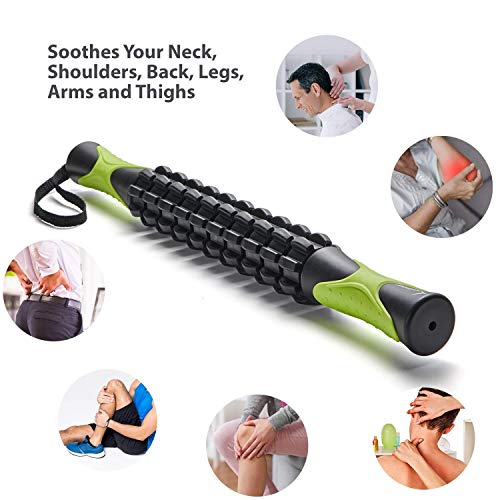 Sportneer-Balance-Half-Ball-Trainer-Bundle-with-Deep-Muscle-Roller-Stick