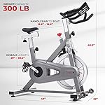 Sunny Health & Fitness Indoor Cycling Exercise Bike w/Pulse Sensors & 4-Way Adjustable Seat, Stationary Home Cardio Training Machine w/Micro-Adjustable Magnetic Resistance for Intensive Cardio Session - Image 5