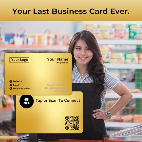 Image of NFC & QR-Enabled Business Card | Smart Digital Visiting Card for Instant Contact Sharing | Lifetime Free | Dashboard Access (Custom Golden Metal)