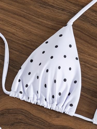 Image of Tainehs Women's Sexy Halter Thong Bikini Tie Two Sides Bottom Triangle Bikini Swimsuits