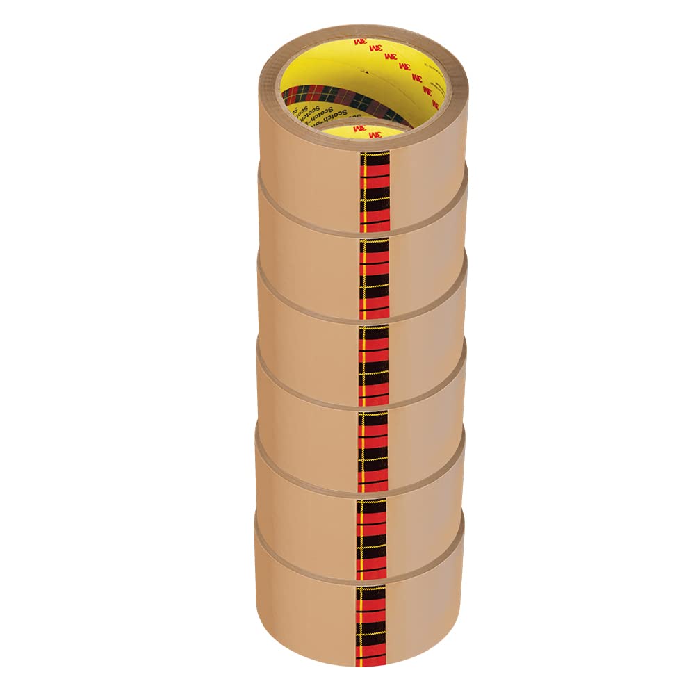 Scotch BOPP Packaging Tape 2" x50m Tan - Pack of 6 (1 Tower)