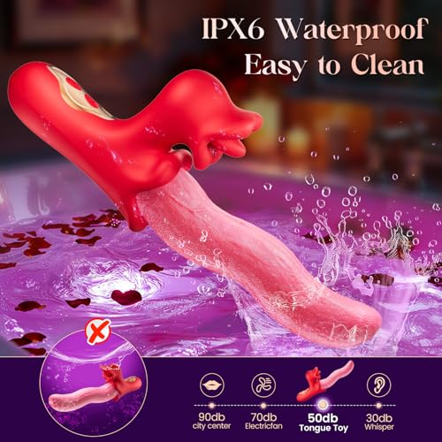 Image of Toendi Rabbit Vibrator Tongue Toy, G Spot & Clitoral Stimulator | 9 wriggling and 9 licking modes for dual stimulation, soft silicone, waterproof, rechargeable and easy to clean