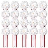 YONEOKA RIBBON リボン記章 (胸章 徽章) 小リボンバラ タレ付き 20個セット (02.白) 式典 セレモニー イベント パーティー 来賓 主賓 卒業式 入学式