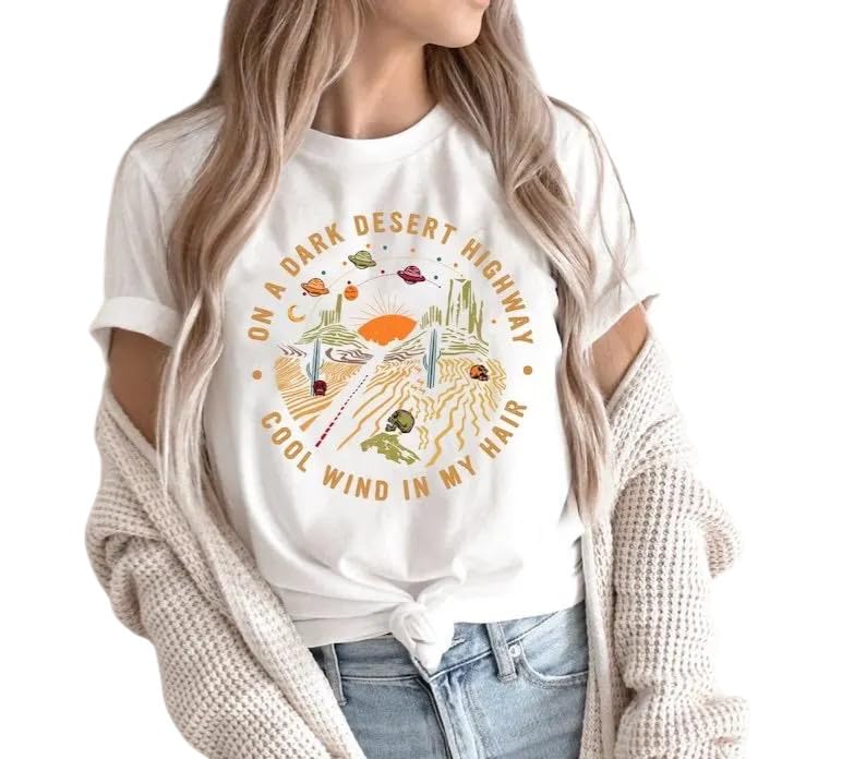 Comfort Colors On a Dark Desert Highway Shirt – Retro Boho Adventure Graphic Tee – Hiking Camping Travel T-Shirt3