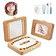 LEADSTAR Zahndose Holz, Bilderrahmen Zahnbox, Milchzahndose Mädchen/Jungen, Milchzähne Box Nabelschnur Zahndöschen, Baby Kinder Geschenk Souvenir Aufbewahrungsbox - 5 Zubehör