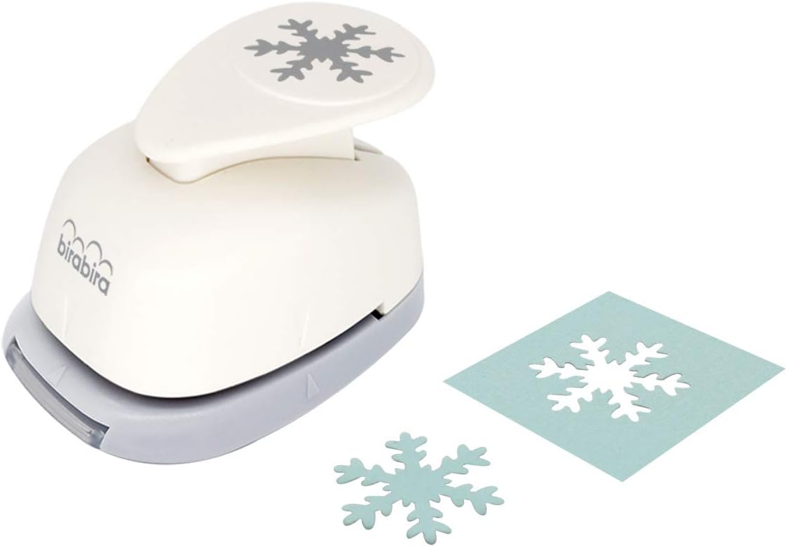 Bira Craft 1 inch Snowflake Lever Action Craft Punch, Christmas Punch, for Paper Crafting Scrapbooking