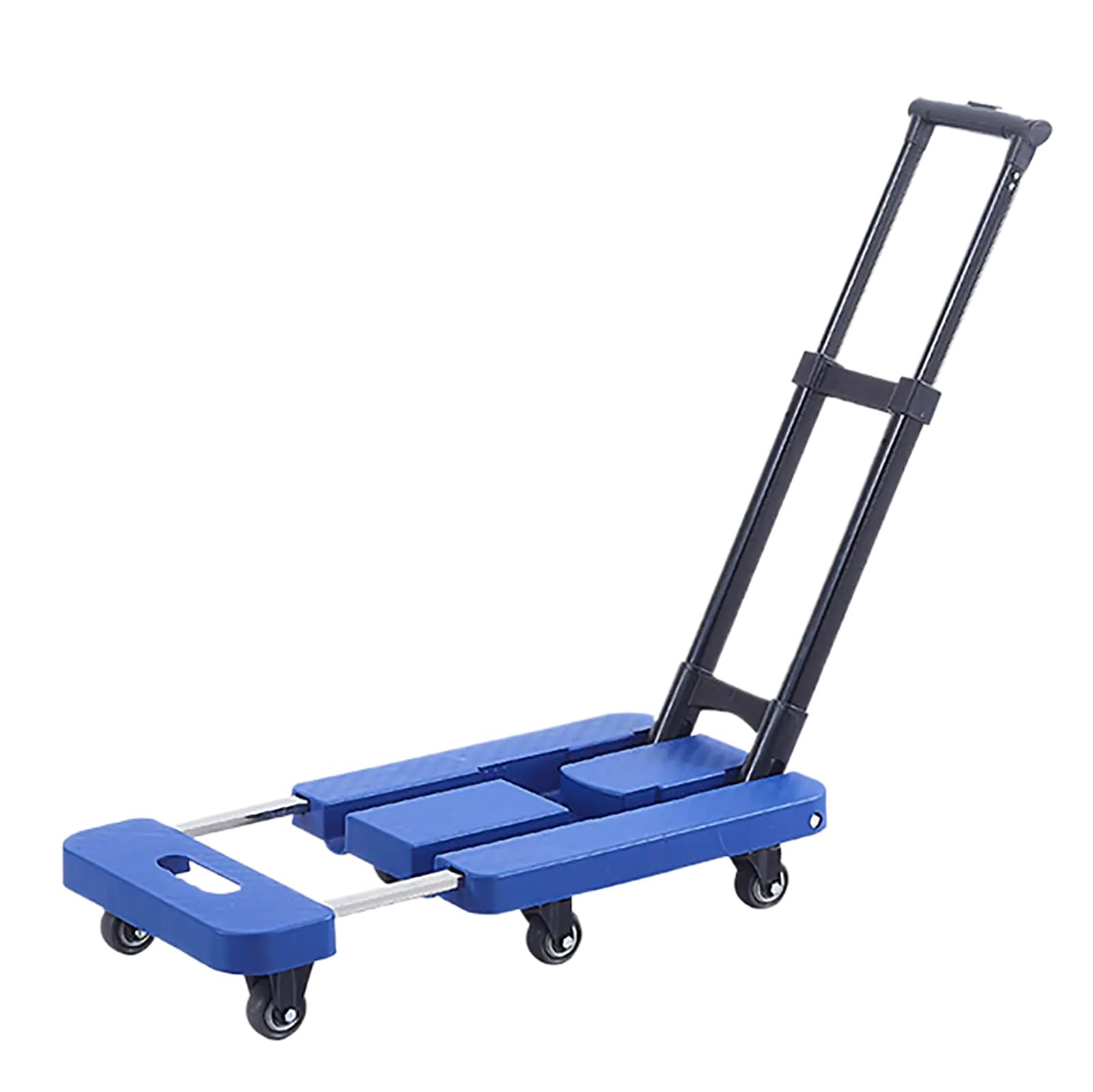 LKLNKVL Handcart, With 6 PU Wheels, Retractable Chassis, Suitable for Stalls, Camping, Shopping, Moving(Blue)