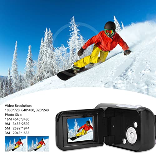 16X HD Digital Video Camera Camcorder, Portable Children Kids Digital Camcorder with 2 Inch Color TFT LCD Display Suitable for Exercise/Cycling/Mountain Climbing/Running(Black) - Image 5