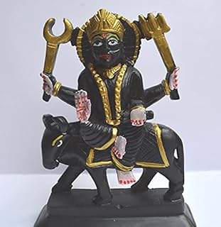 Marble Shani Dev Statue Shani Navagraha (The Nine Planets Series) - Black Stone Statue Idols God for for Puja Sanaischara ...