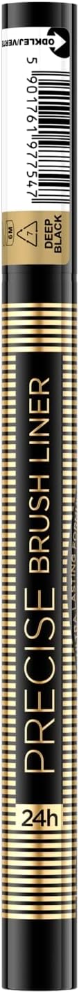 Eveline Cosmetics Precise Brush Liner Precise Brush Liner - Long-lasting Black Eyeliner with Soft Brush Tip, Perfect for Begrs, 24-Hour Wear