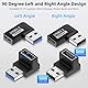 LUIRSAY USB 90 Grad Winkelstecker, 4 Stück Adapter mit USB3.2, USB Winkelstecker für Datenübertragung Kompatibel mit PC, Laptop, Powerbank und die meisten US-B-Geräte