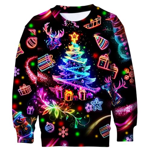 Kids' Neon Glow Tree Print Sweatshirt