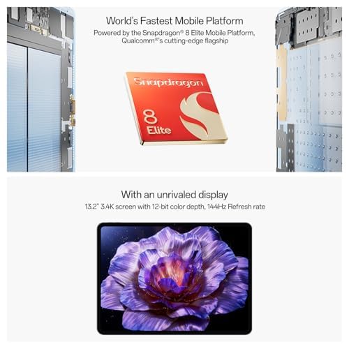 Image of OnePlus Pad 3 World's Fastest Snapdragon 8 Elite Processor, 13.2 inch 3.4k Screen, 144Hz Adaptive Refresh Rate, 8 Speakers, AI, 12140 mAh Battery, 16 GB RAM + 512 GB ROM WiFi, Storm Blue
