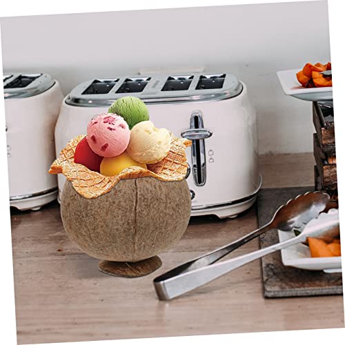 HANABASS 4 Peças De Copos De Coco Natural Decoração Para Casa Decoração Havaiana Tigela De Sobremesa