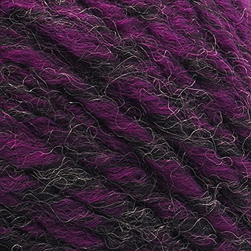 Image of Lion Brand Yarn (1 Skein) Scarfie Bulky Yarn, Charcoal /Magenta