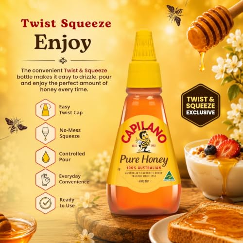 Image of Capilano Australian Honey- 400gms | 100% Pure & Natural | Eucalypt & Ground Flora Blend | Sweet, Smooth & Balanced | Perfect for Tea, Toast & Recipes