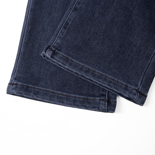 Classic Straight-Leg Comfortable Jeans Men's Style, Medium Blue wash Soft Denim Fabric with Elegant Button Zipper4