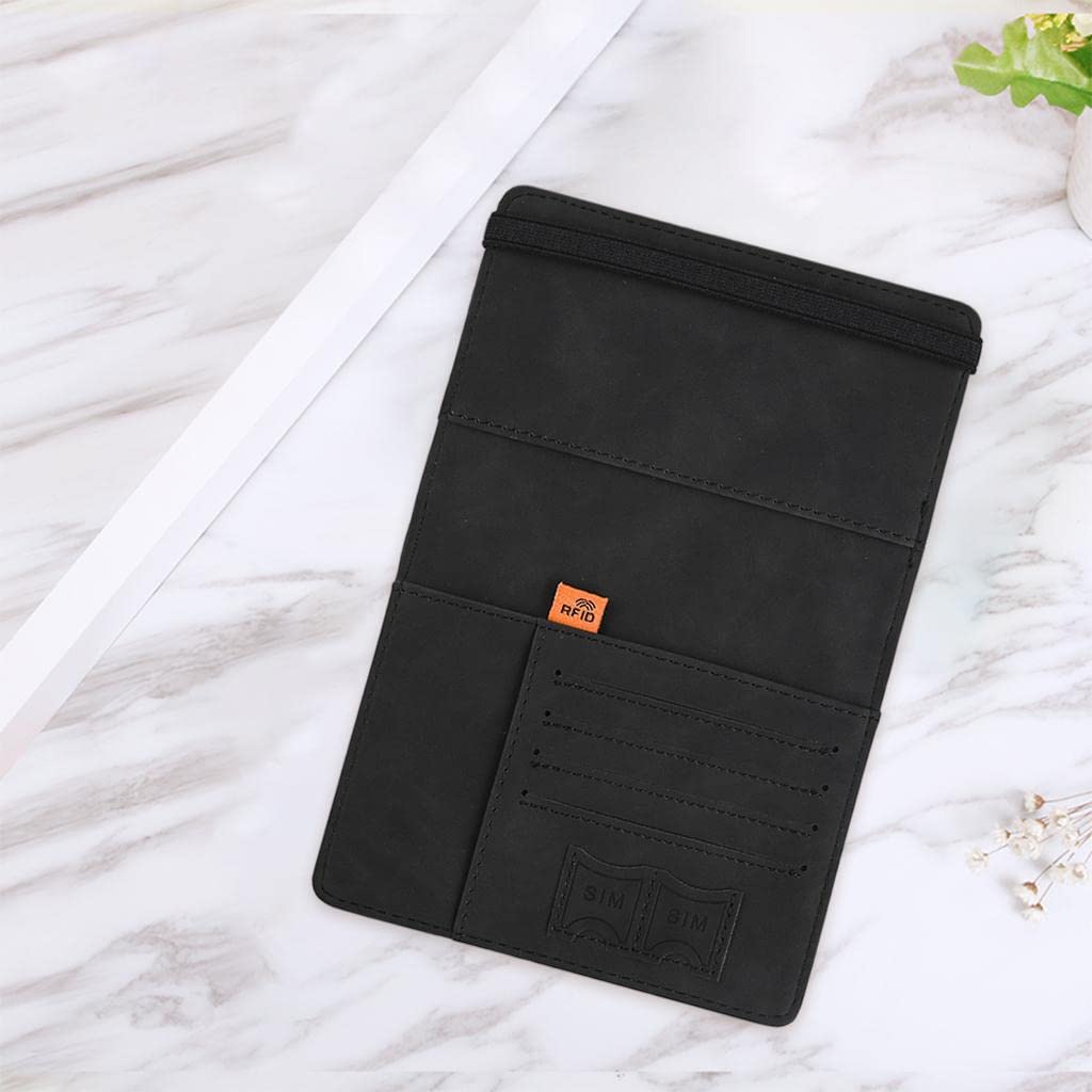 Estuche organizador de documentos para pasaportes, cartera de viaje, tarjetero, rojo, 15 x 21 cm, Juego de 10 (negro, 15 x 21 cm), 15 x 21 cm