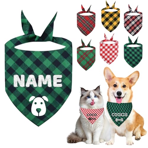 Personalisiertes Hundehalstuch Mit Namenstickerei - Baumwoll-Halsband Für Hunde & Katzen In Vielfarben - Individuelles Haustieraccessoire