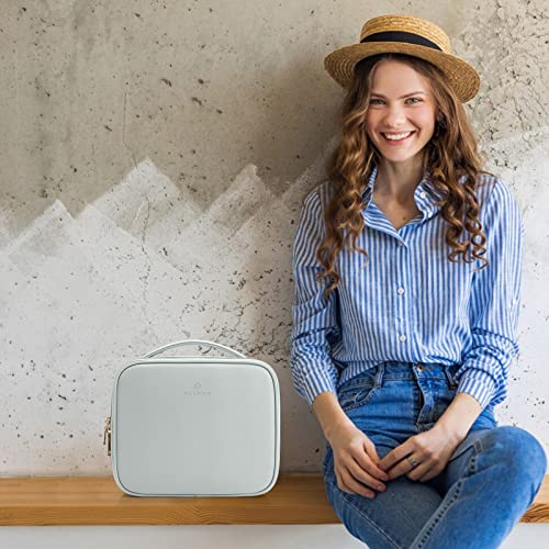 Vlando Travel Makeup Cosmetic Case Storage Bag Cosmetic Bag Portable Artist Storage Bag With Adjustable Dividers For Cosmetics Makeup Brushes, Girls, Women, Friends Gifts Blue #TOP4