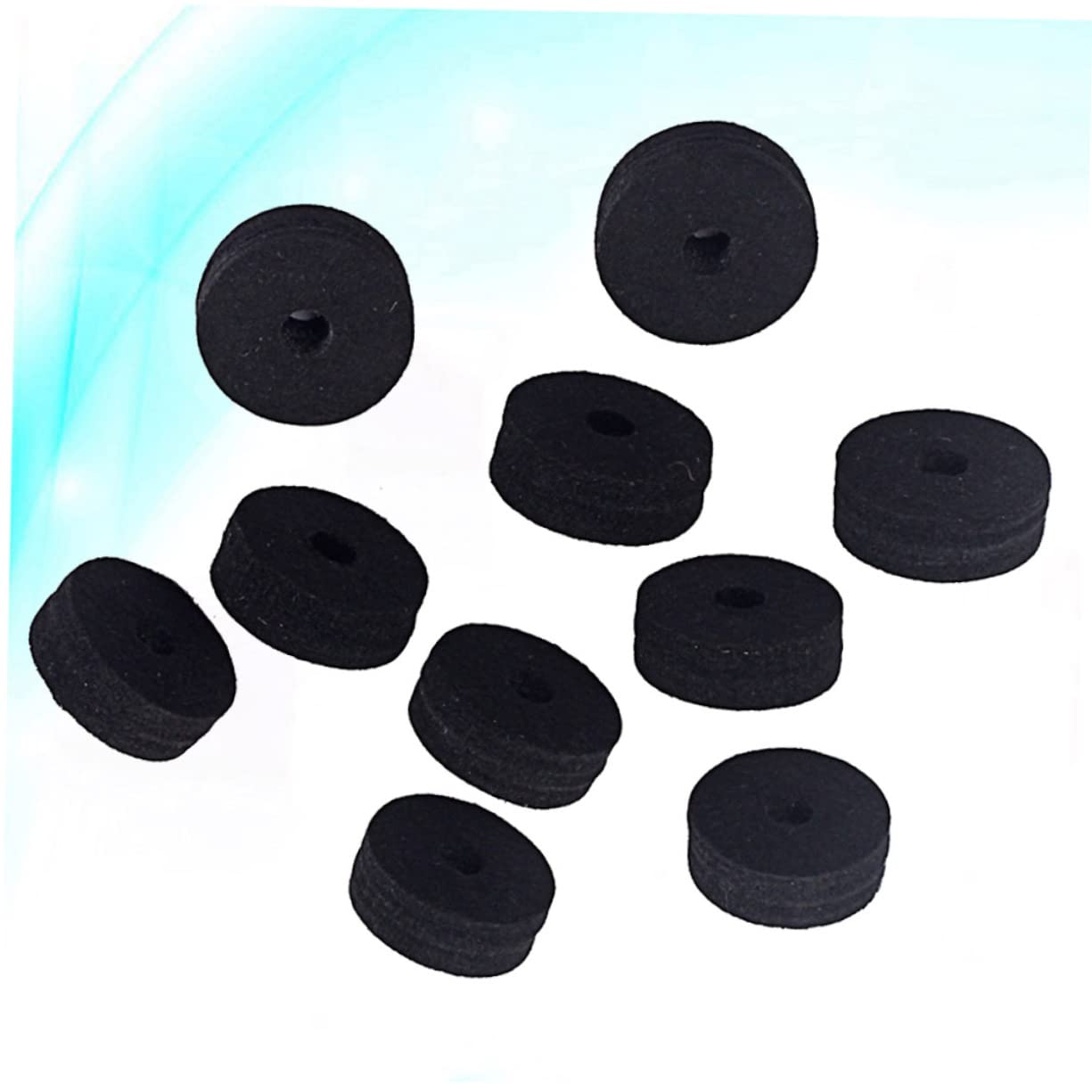 SUPVOX Bass Drum Felt Washers 10-pack Felt Pads for Cymbals Guitar Straps Crash Cymbal Clutch Soft Material