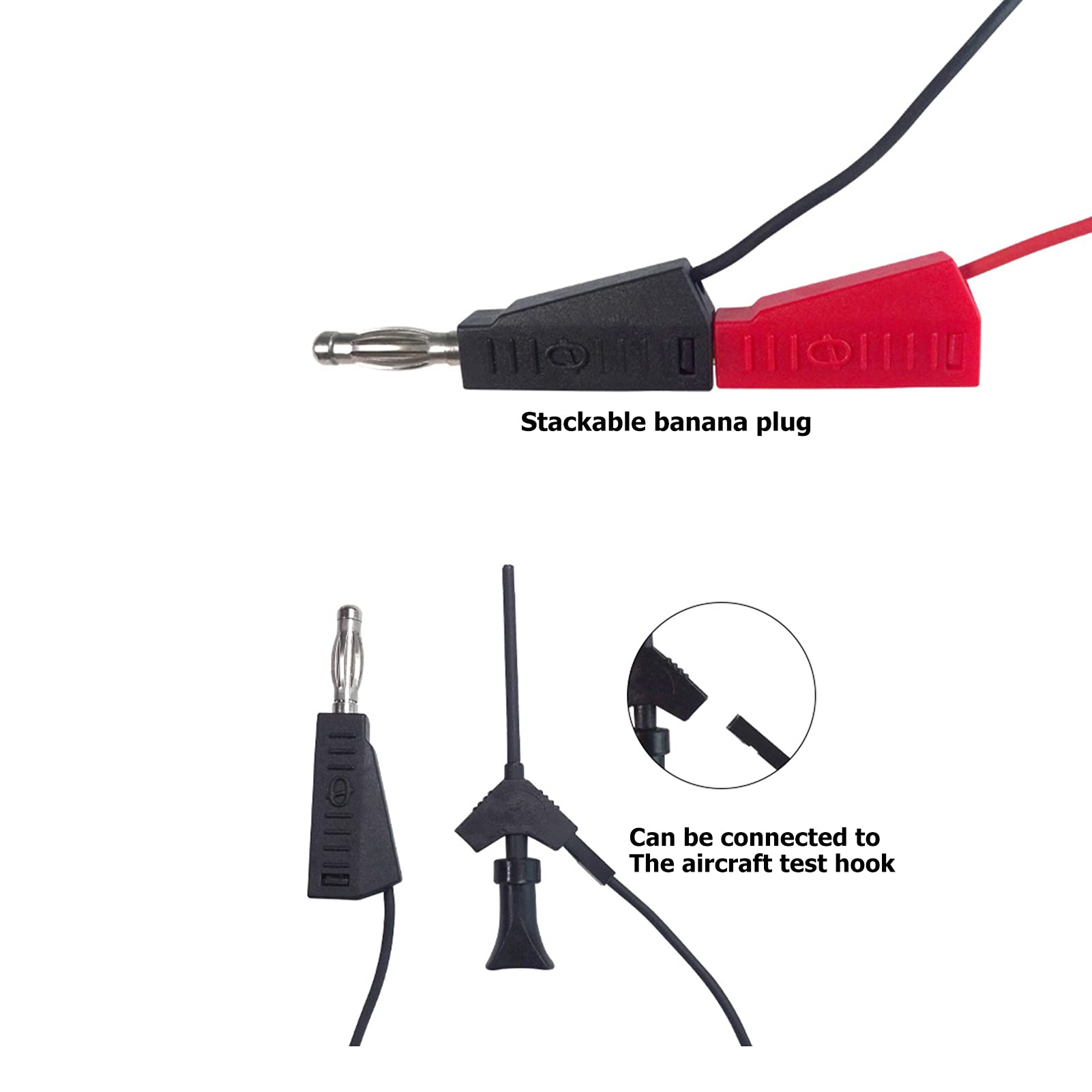 Cavi Di Prova A Doppia Spina A Banana Con Ganci Per Test Di Riparazione Filo Per Test Elettrici In Resina Siliconica Nera E Rossa 1m 10a Per Test Elet 95040975