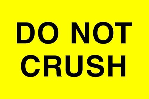 Cinta Logic dl1105 Tratamiento Especial etiqueta, Leyenda "No Crush," 3" longitud x 2" ancho, color amarillo fluorescente (rollo de 500)