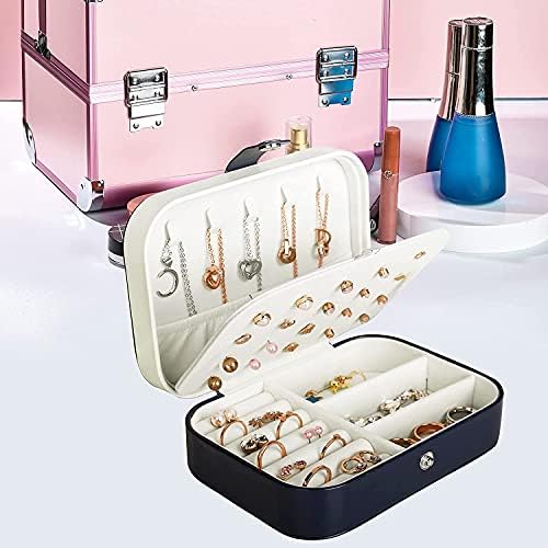 Udream Travel Jewellery Box Organiser for Women Girls,PU Leather Small Jewelry Storage Case,Portable Jewelry Box for Rings,Earring,Necklaces Jewelry Organiser Gift for Her Girlfriend Girl Wife
