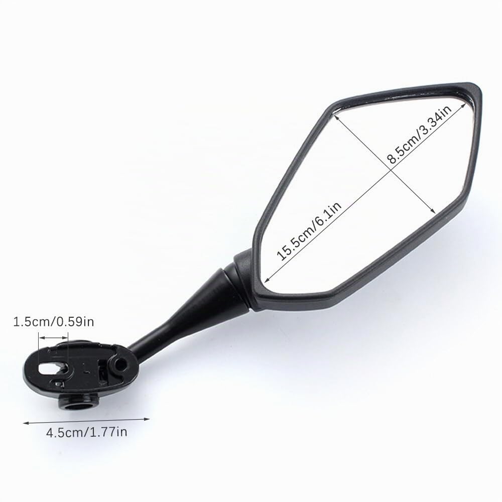 Retroviseur Moto, Retro Moto, 2 Rétroviseurs Moto ABS Rétroviseur Pentagonal Diamant Rotatif à 360 Degrés avec Vis
