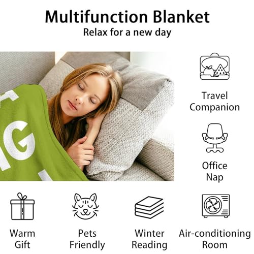 Custom Pickle Throw Blanket for Teen - 50x60 Inches Throw Size - Soft Fluffy Cozy Blankets Gift - Green Funny Blanket Throws for Living Room Decorative